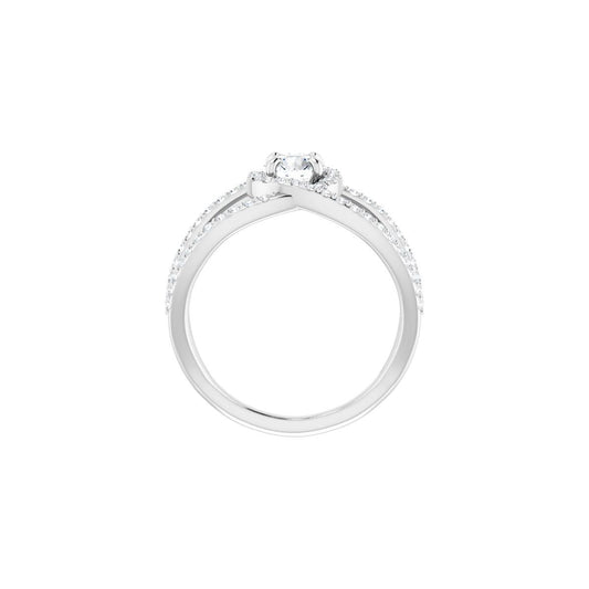 Round Halo-Style Bypass Engagement Ring Semi-Mount - gallery - Series 123249