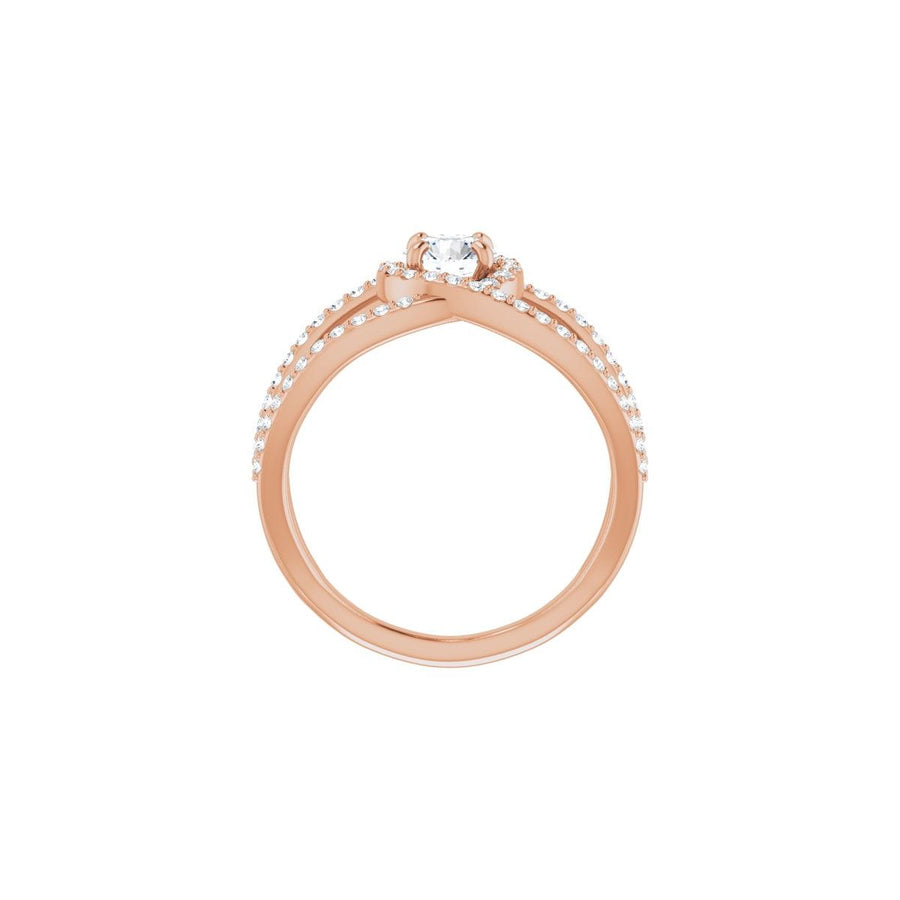 Round Halo-Style Bypass Engagement Ring Semi-Mount - gallery - Series 123249