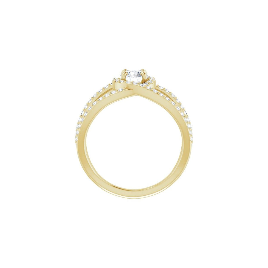 Round Halo-Style Bypass Engagement Ring Semi-Mount - gallery - Series 123249