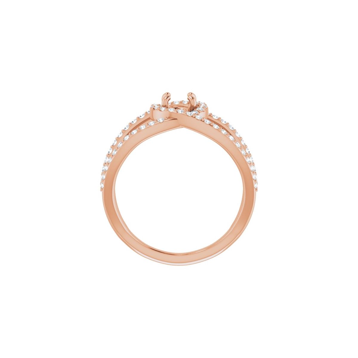 Round Halo-Style Bypass Engagement Ring Semi-Mount - gallery - Series 123249