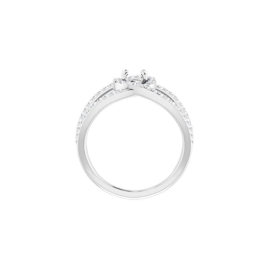 Round Halo-Style Bypass Engagement Ring Semi-Mount - gallery - Series 123249