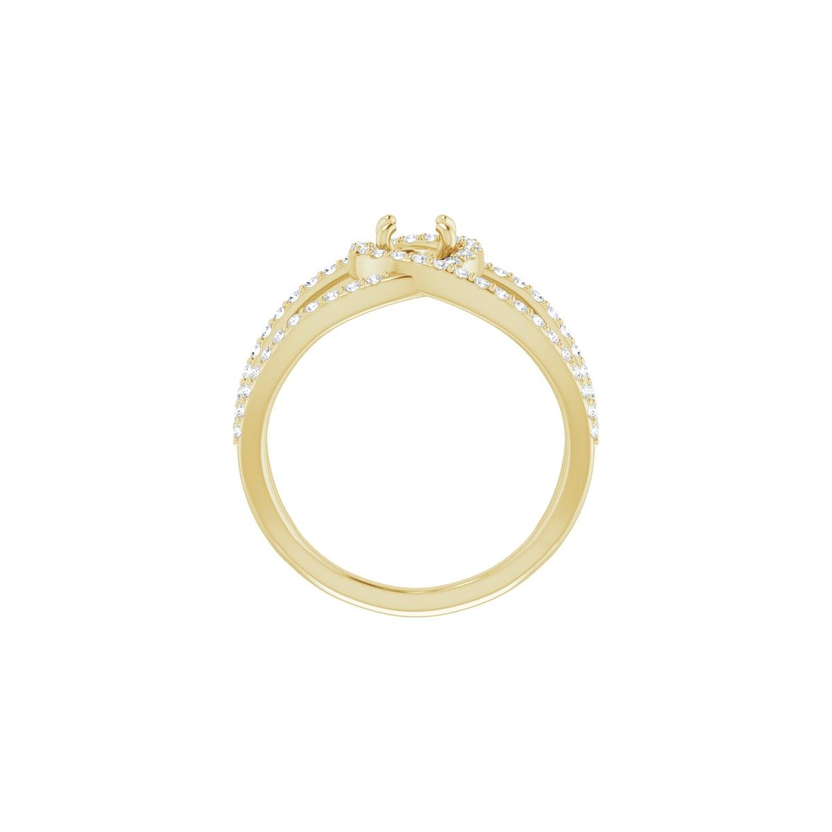 Round Halo-Style Bypass Engagement Ring Semi-Mount - gallery - Series 123249