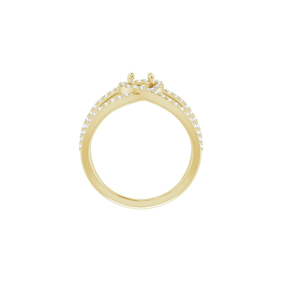 Round Halo-Style Bypass Engagement Ring Semi-Mount - gallery - Series 123249