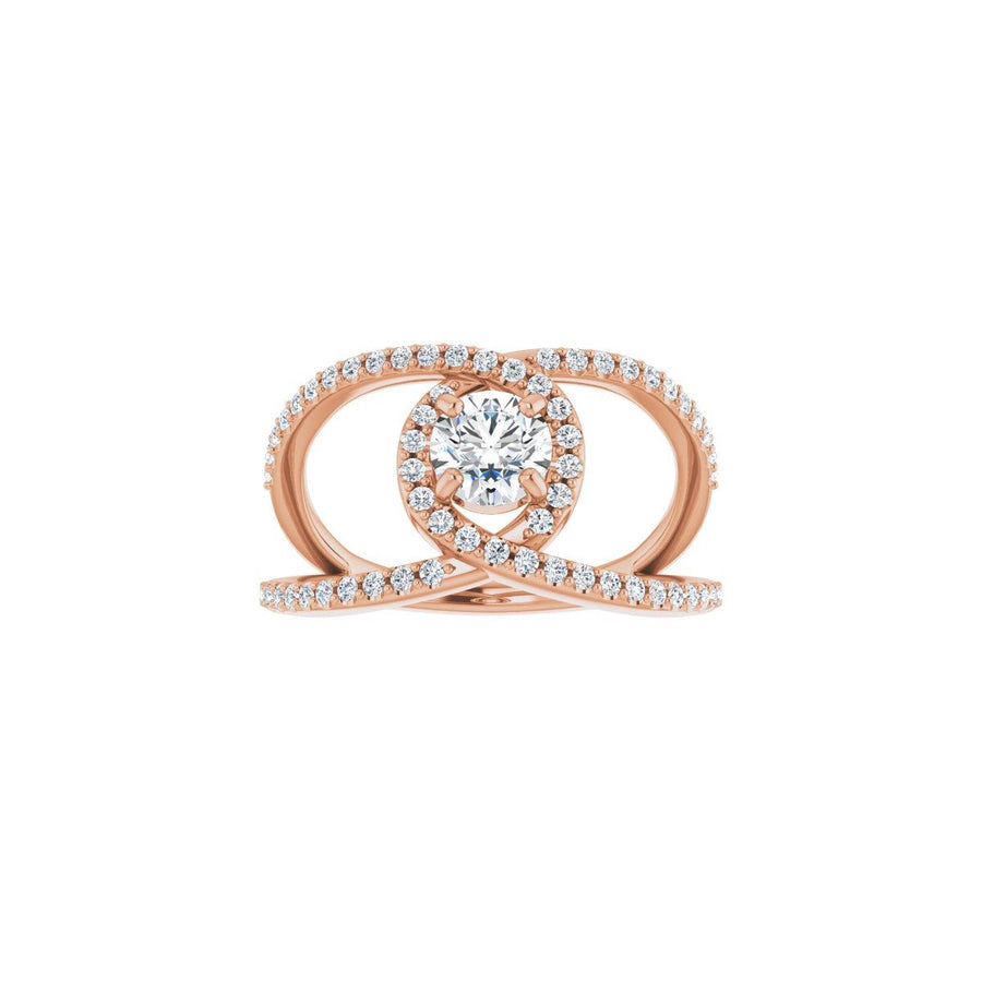 Round Halo-Style Bypass Engagement Ring Semi-Mount - gallery - Series 123249