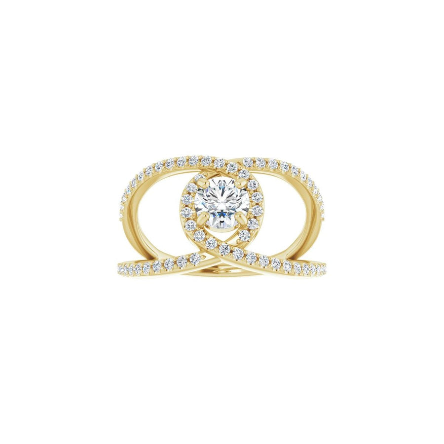 Round Halo-Style Bypass Engagement Ring Semi-Mount - gallery - Series 123249