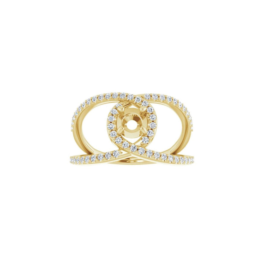 Round Halo-Style Bypass Engagement Ring Semi-Mount - gallery - Series 123249