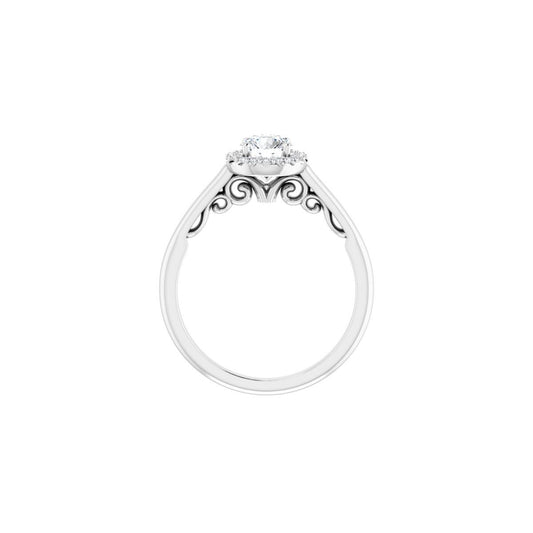 Round Halo-Style Engagement Ring Semi-Mount - gallery - Series 123082
