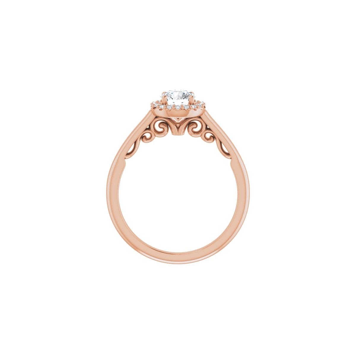 Round Halo-Style Engagement Ring Semi-Mount - gallery - Series 123082