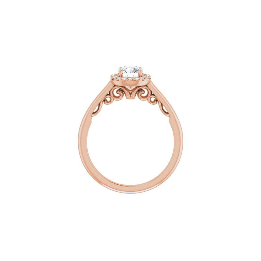 Round Halo-Style Engagement Ring Semi-Mount - gallery - Series 123082