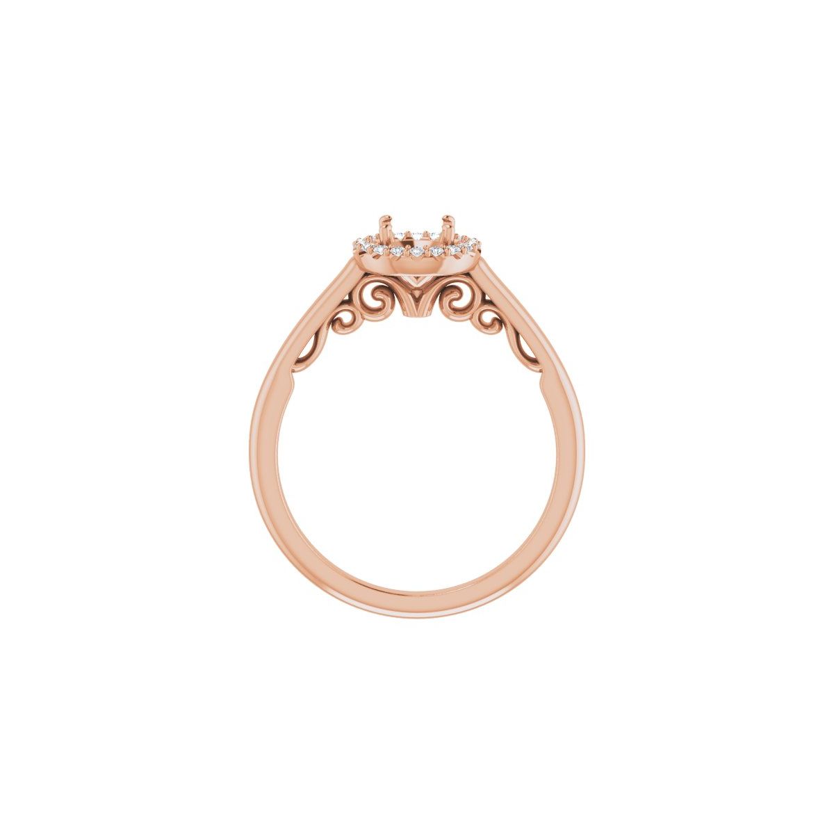 Round Halo-Style Engagement Ring Semi-Mount - gallery - Series 123082