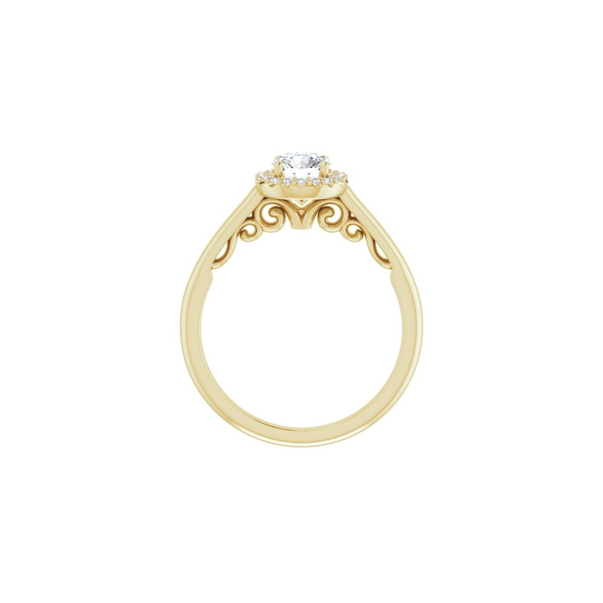 Round Halo-Style Engagement Ring Semi-Mount - gallery - Series 123082