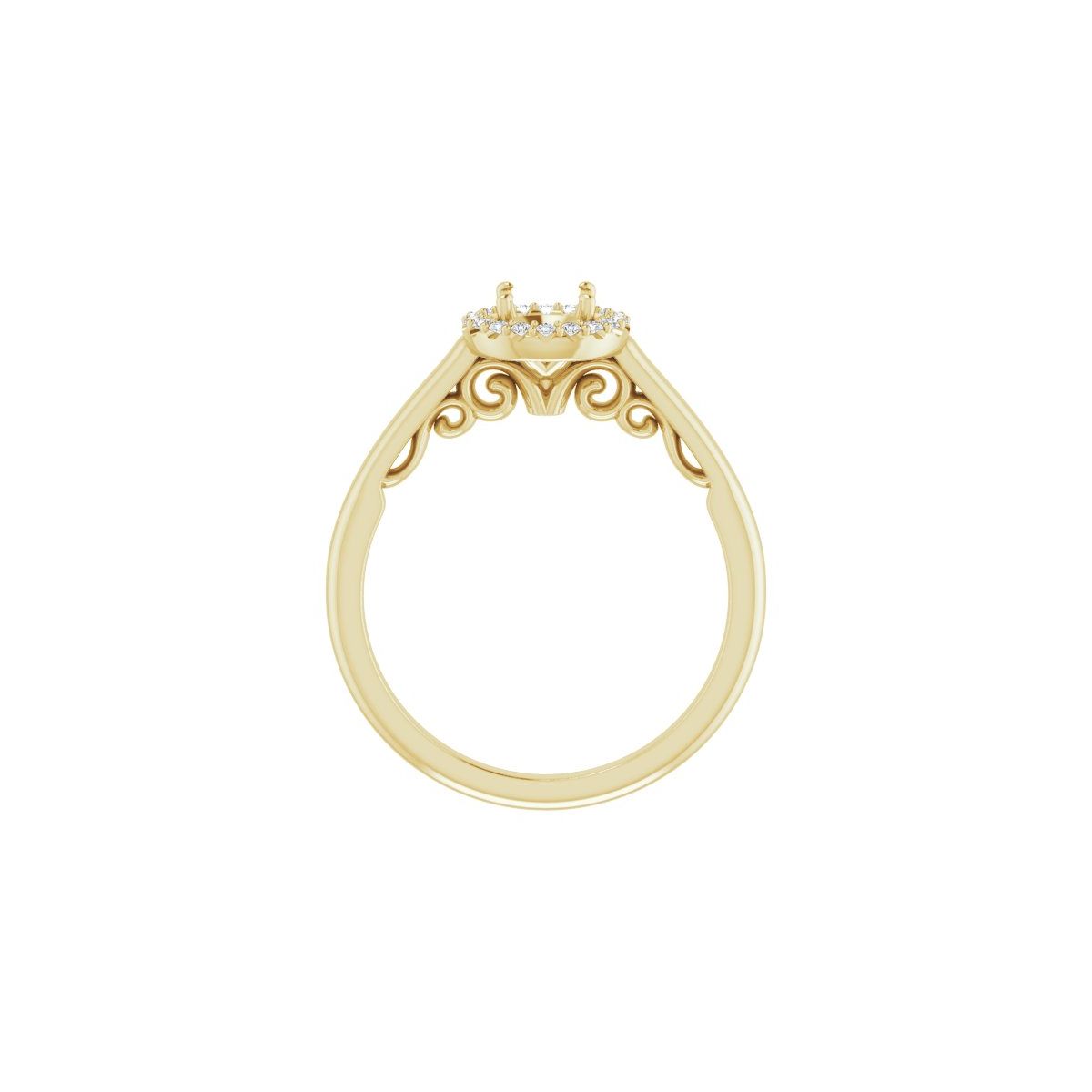 Round Halo-Style Engagement Ring Semi-Mount - gallery - Series 123082