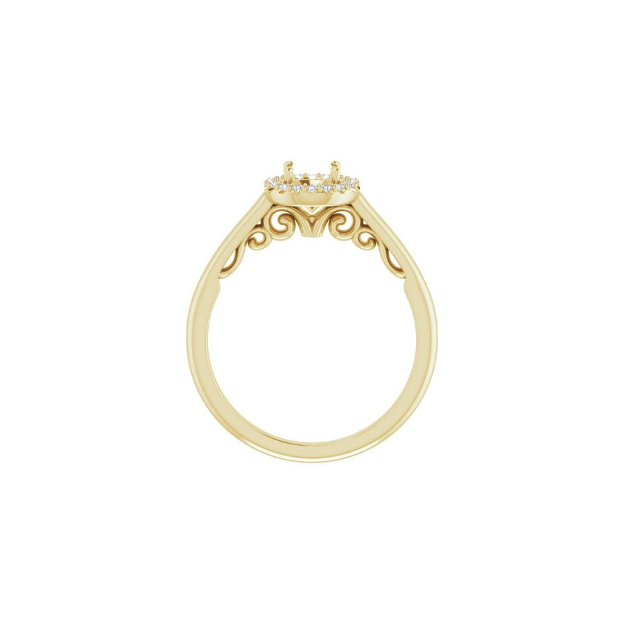 Round Halo-Style Engagement Ring Semi-Mount - gallery - Series 123082