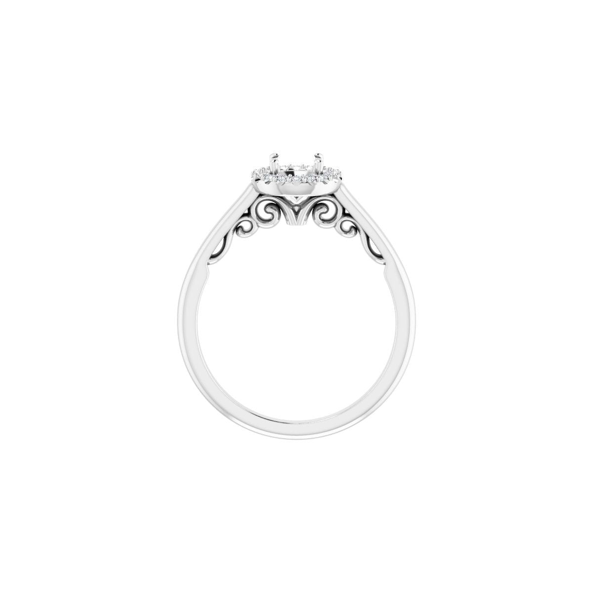 Round Halo-Style Engagement Ring Semi-Mount - gallery - Series 123082