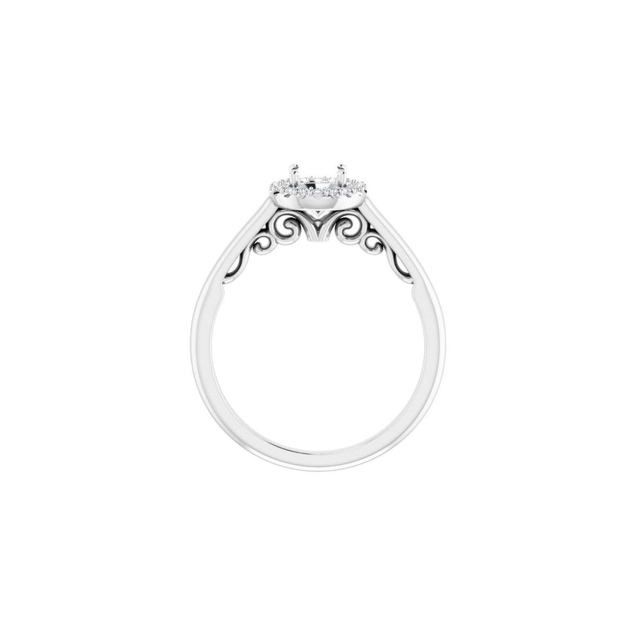 Round Halo-Style Engagement Ring Semi-Mount - gallery - Series 123082