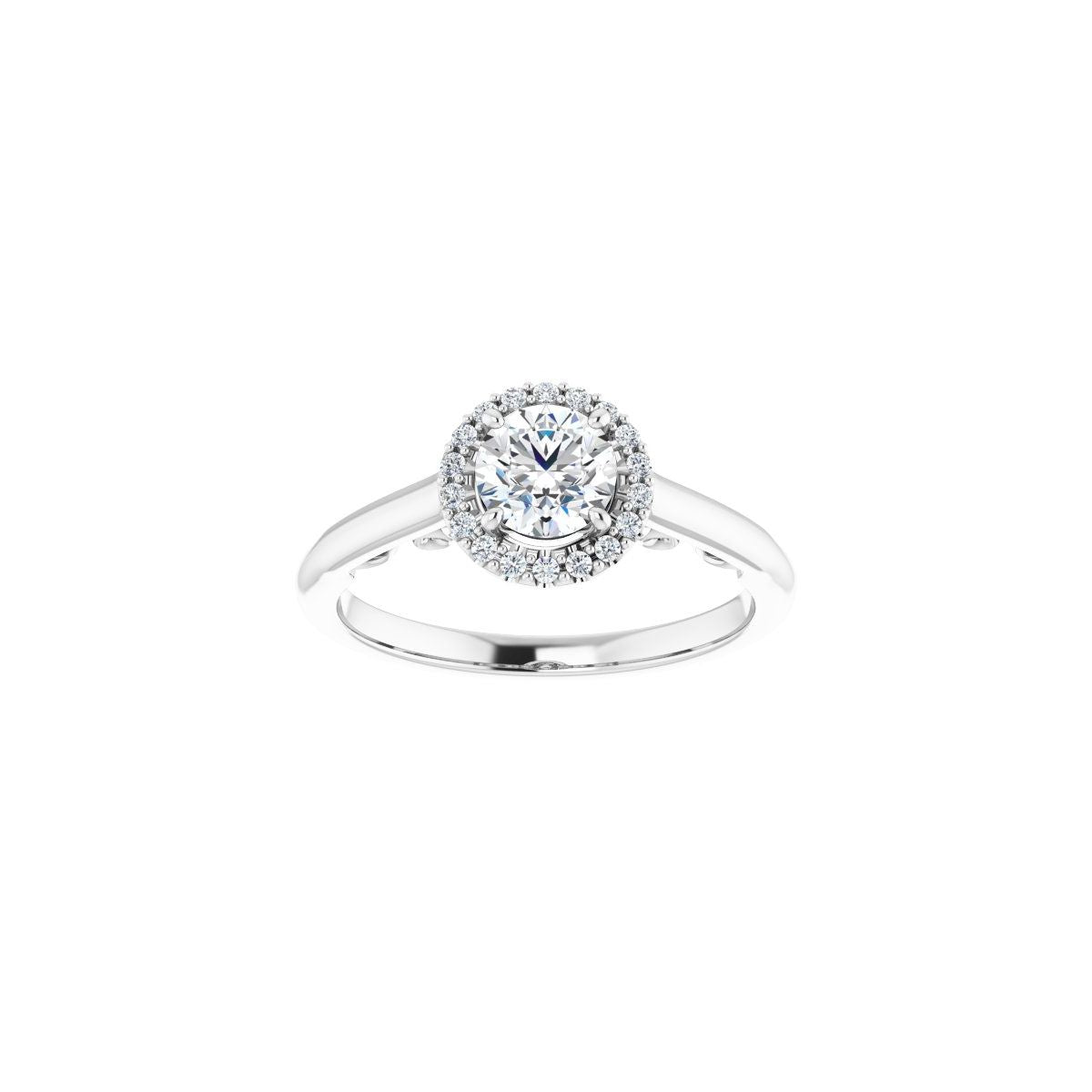 Round Halo-Style Engagement Ring Semi-Mount - gallery - Series 123082