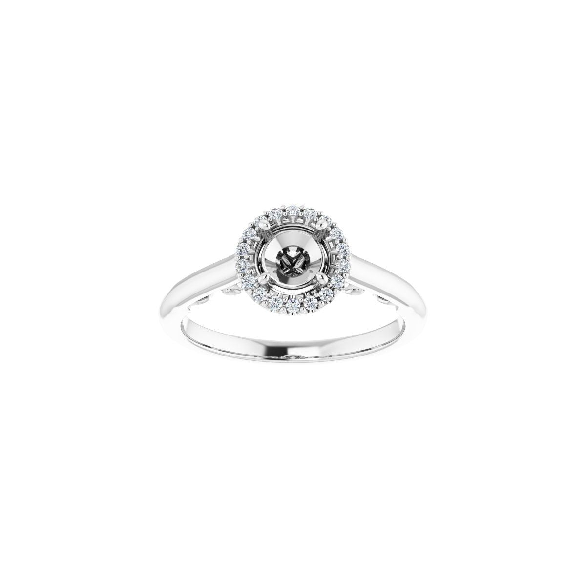 Round Halo-Style Engagement Ring Semi-Mount - gallery - Series 123082
