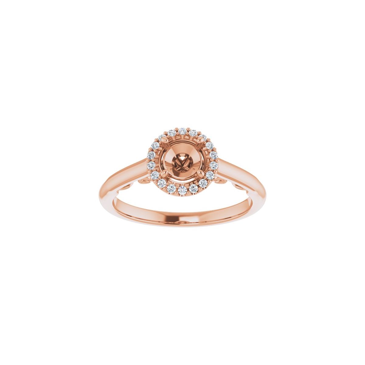 Round Halo-Style Engagement Ring Semi-Mount - gallery - Series 123082