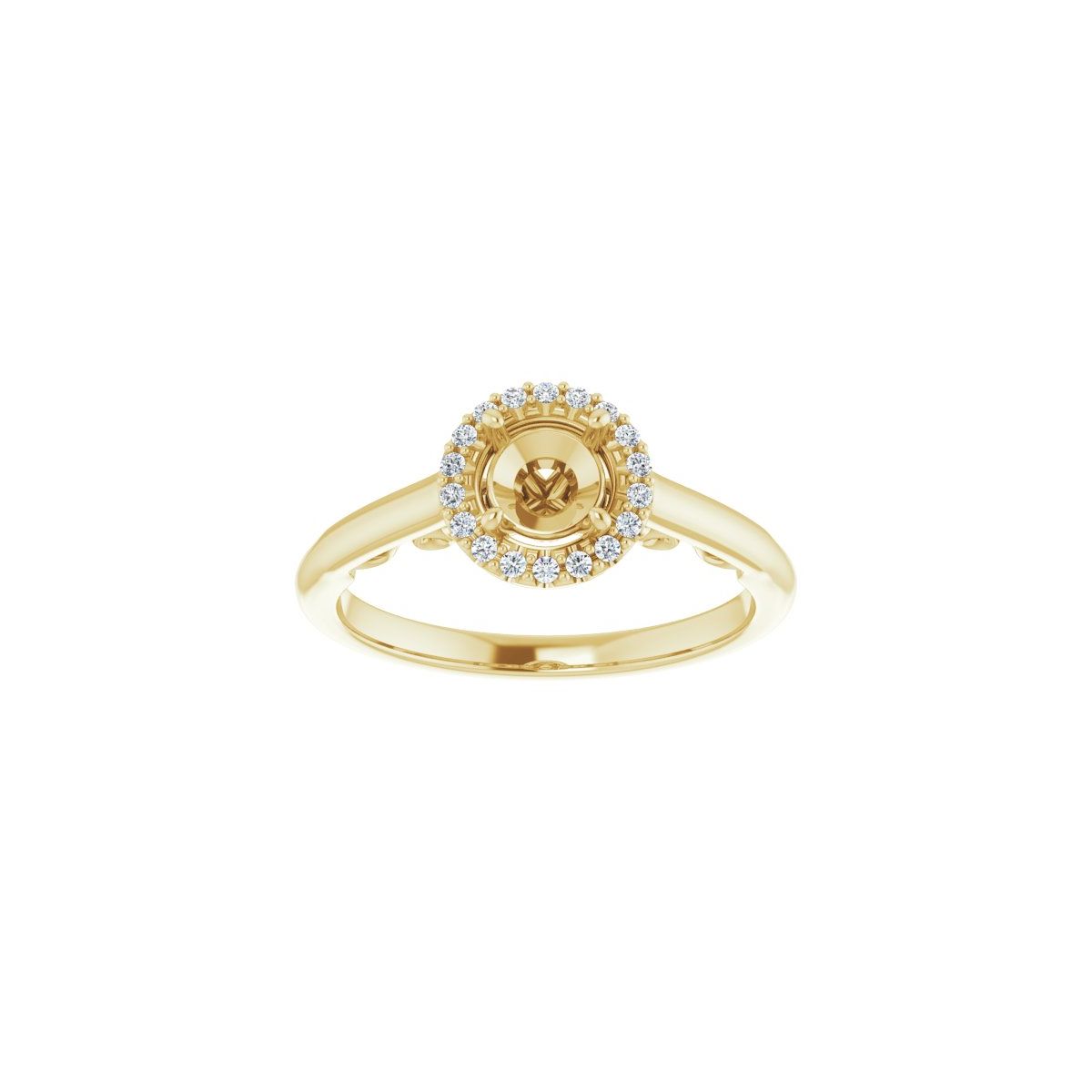 Round Halo-Style Engagement Ring Semi-Mount - gallery - Series 123082