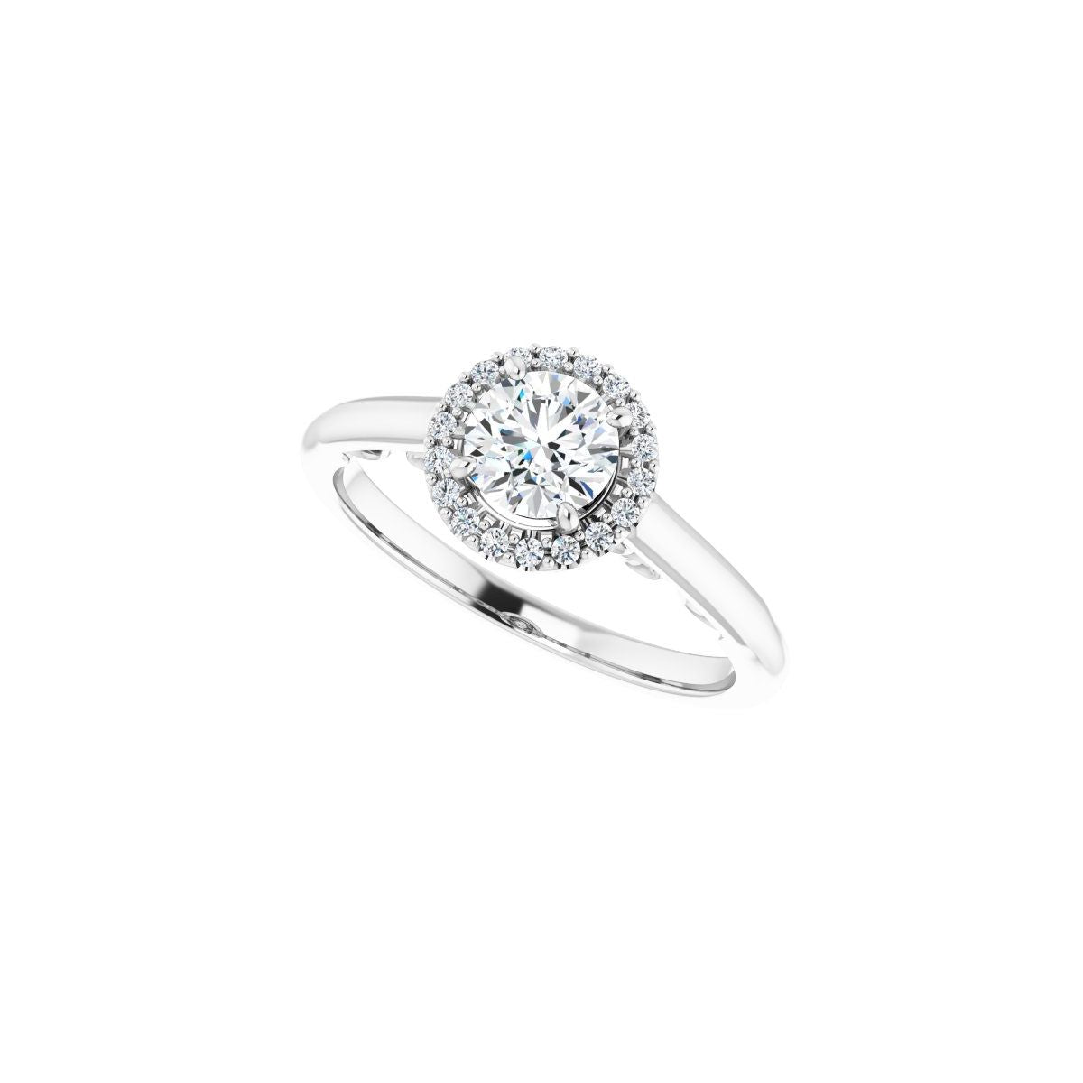 Round Halo-Style Engagement Ring Semi-Mount - gallery - Series 123082