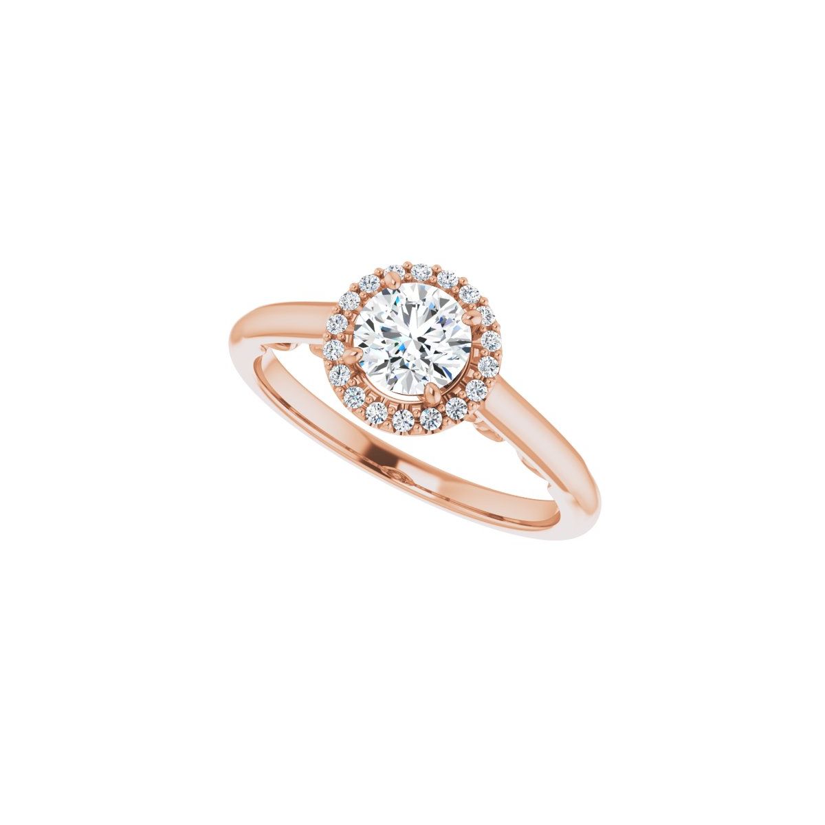 Round Halo-Style Engagement Ring Semi-Mount - gallery - Series 123082