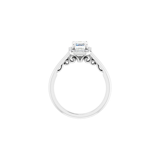 Emerald Halo-Style Engagement Ring Semi-Mount - gallery - Series 123082