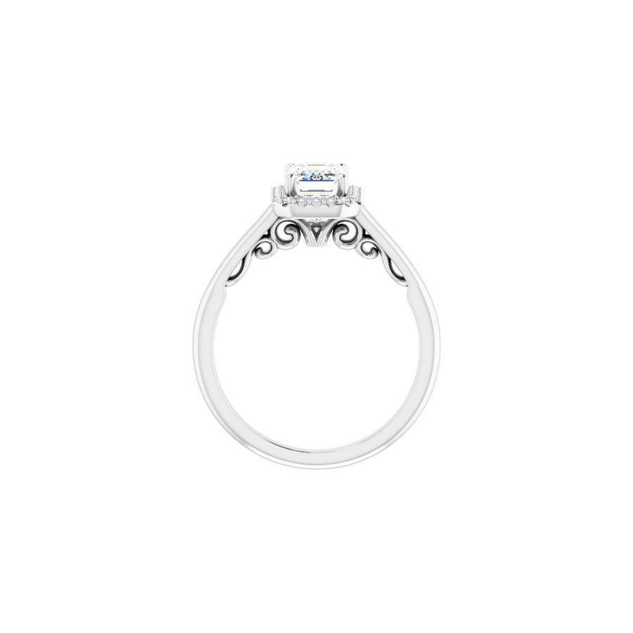 Emerald Halo-Style Engagement Ring Semi-Mount - gallery - Series 123082