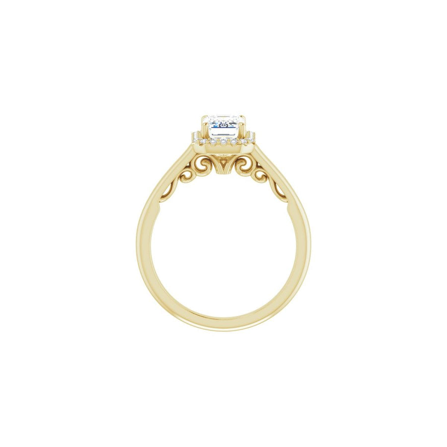 Emerald Halo-Style Engagement Ring Semi-Mount - gallery - Series 123082