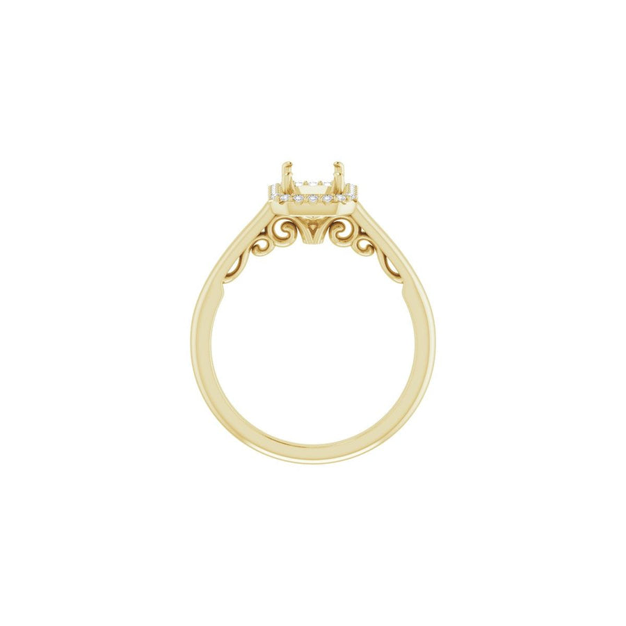 Emerald Halo-Style Engagement Ring Semi-Mount - gallery - Series 123082