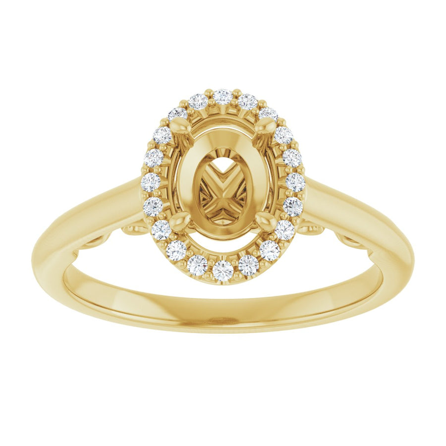 Oval Halo-Style Engagement Ring Semi-Mount - gallery - Series 123082