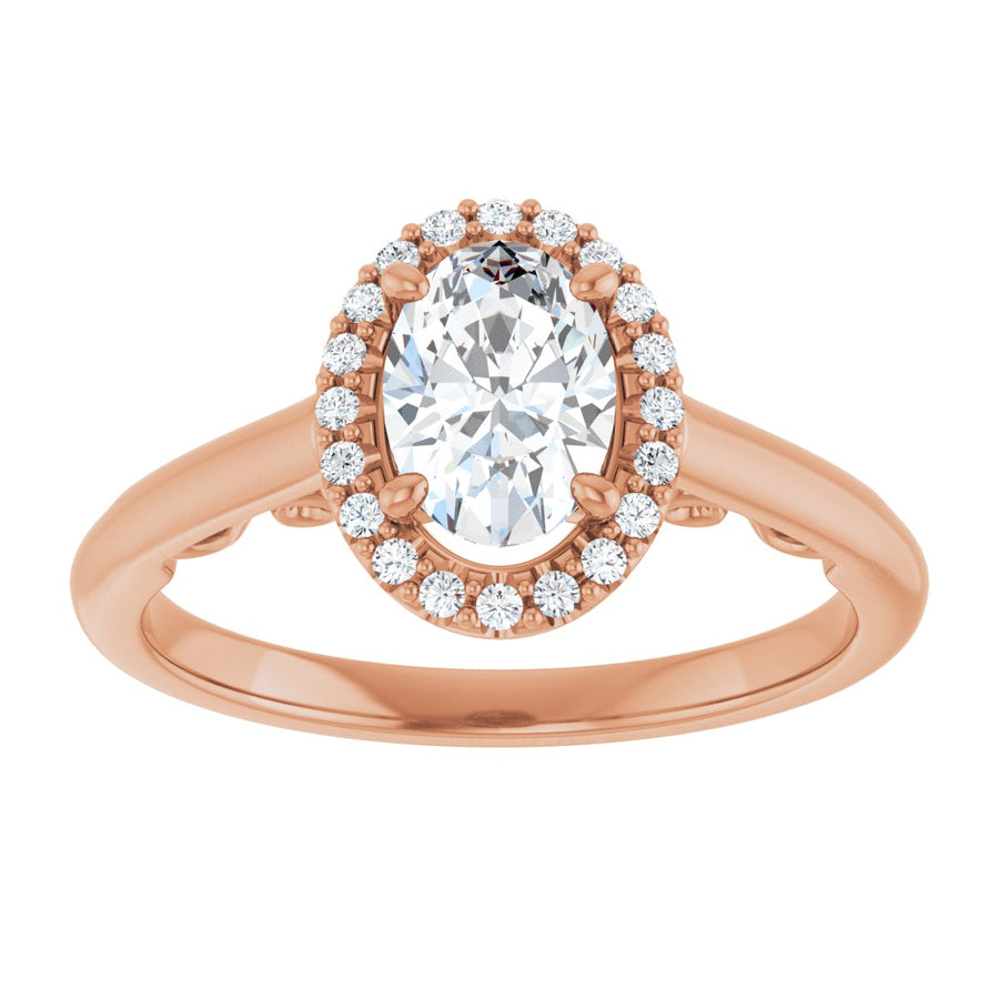Oval Halo-Style Engagement Ring Semi-Mount - gallery - Series 123082