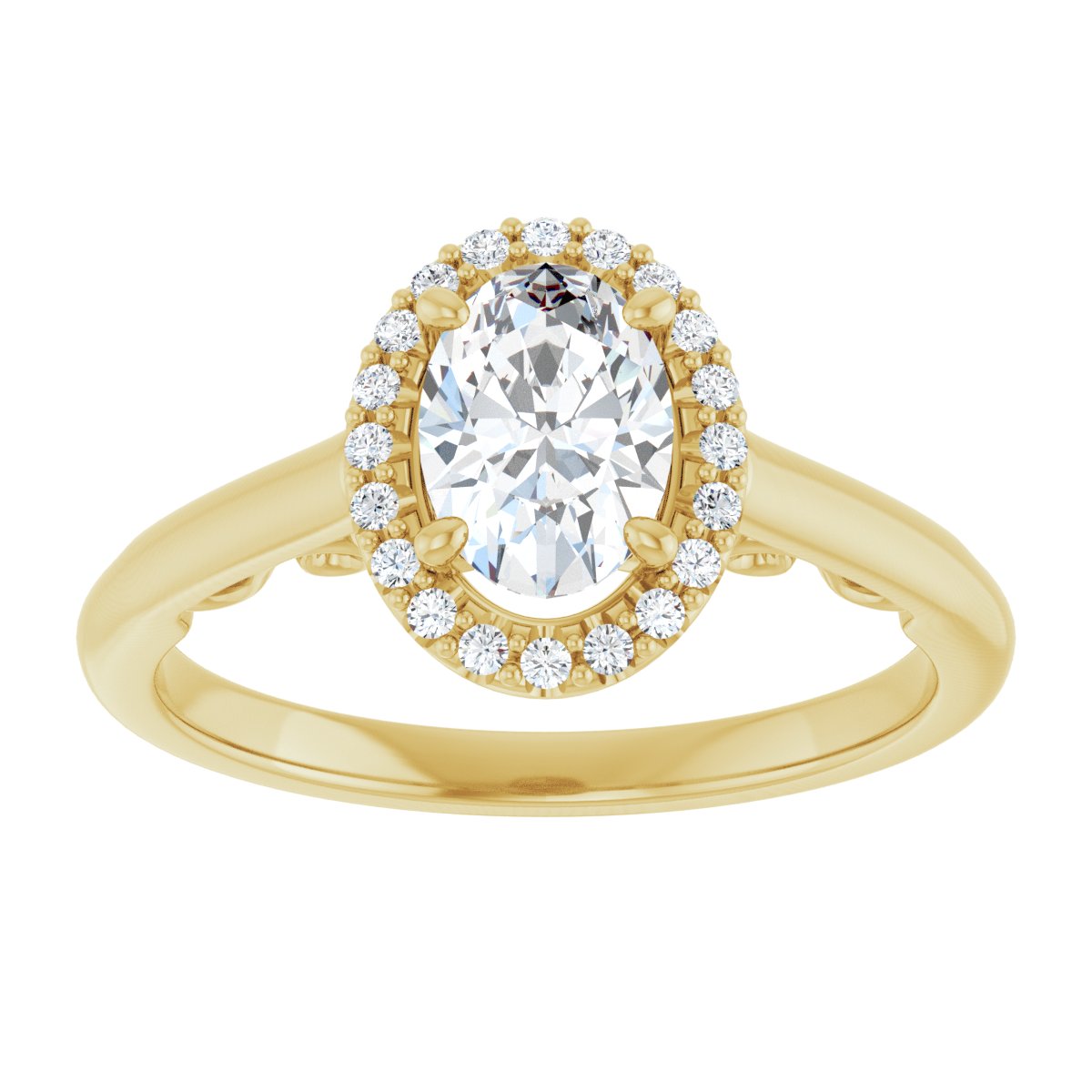 Oval Halo-Style Engagement Ring Semi-Mount - gallery - Series 123082
