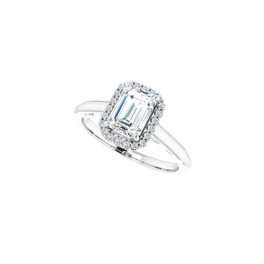 Emerald Halo-Style Engagement Ring Semi-Mount - gallery - Series 123082