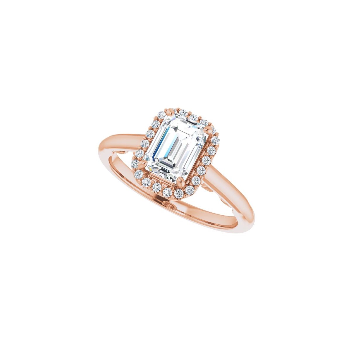 Emerald Halo-Style Engagement Ring Semi-Mount - gallery - Series 123082