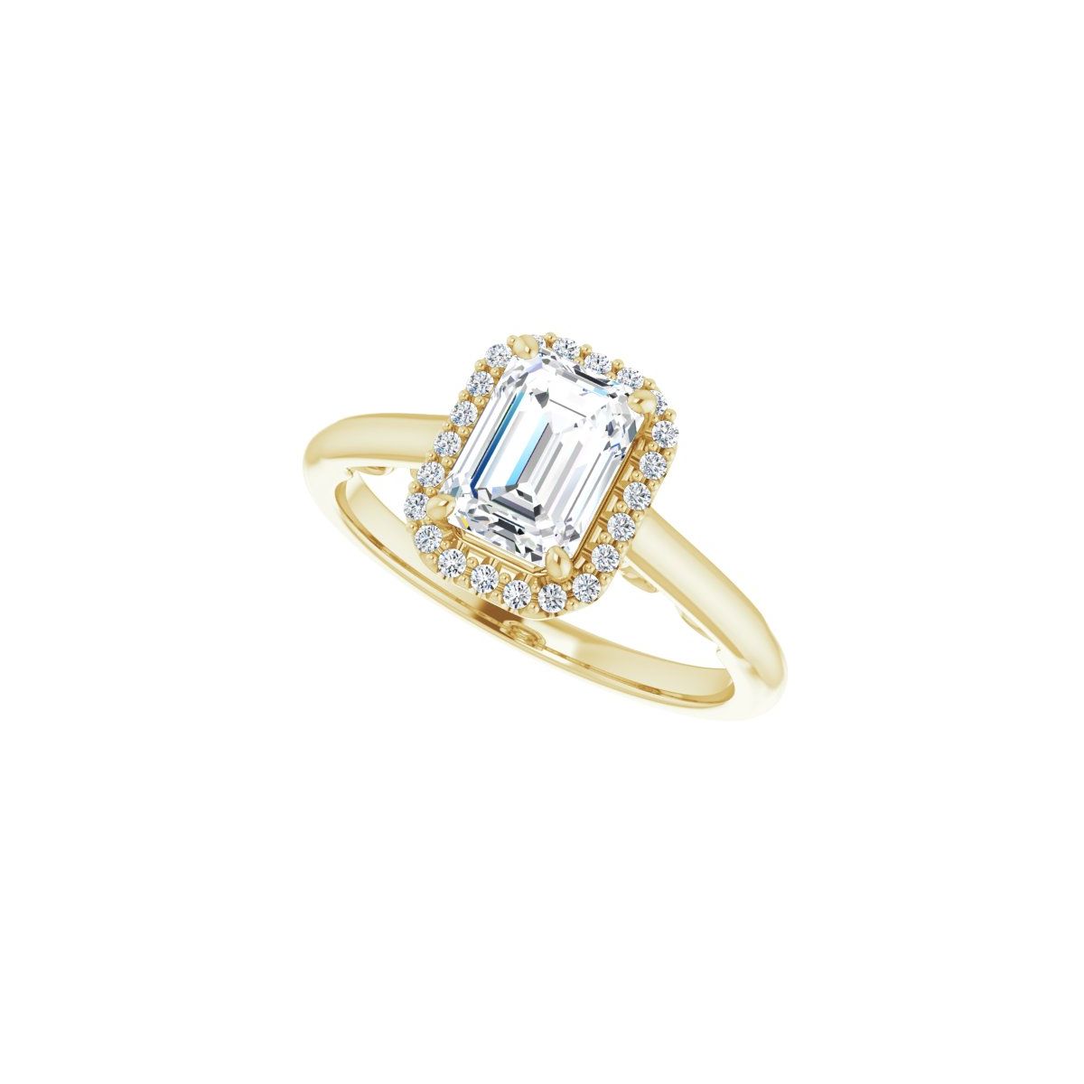 Emerald Halo-Style Engagement Ring Semi-Mount - gallery - Series 123082