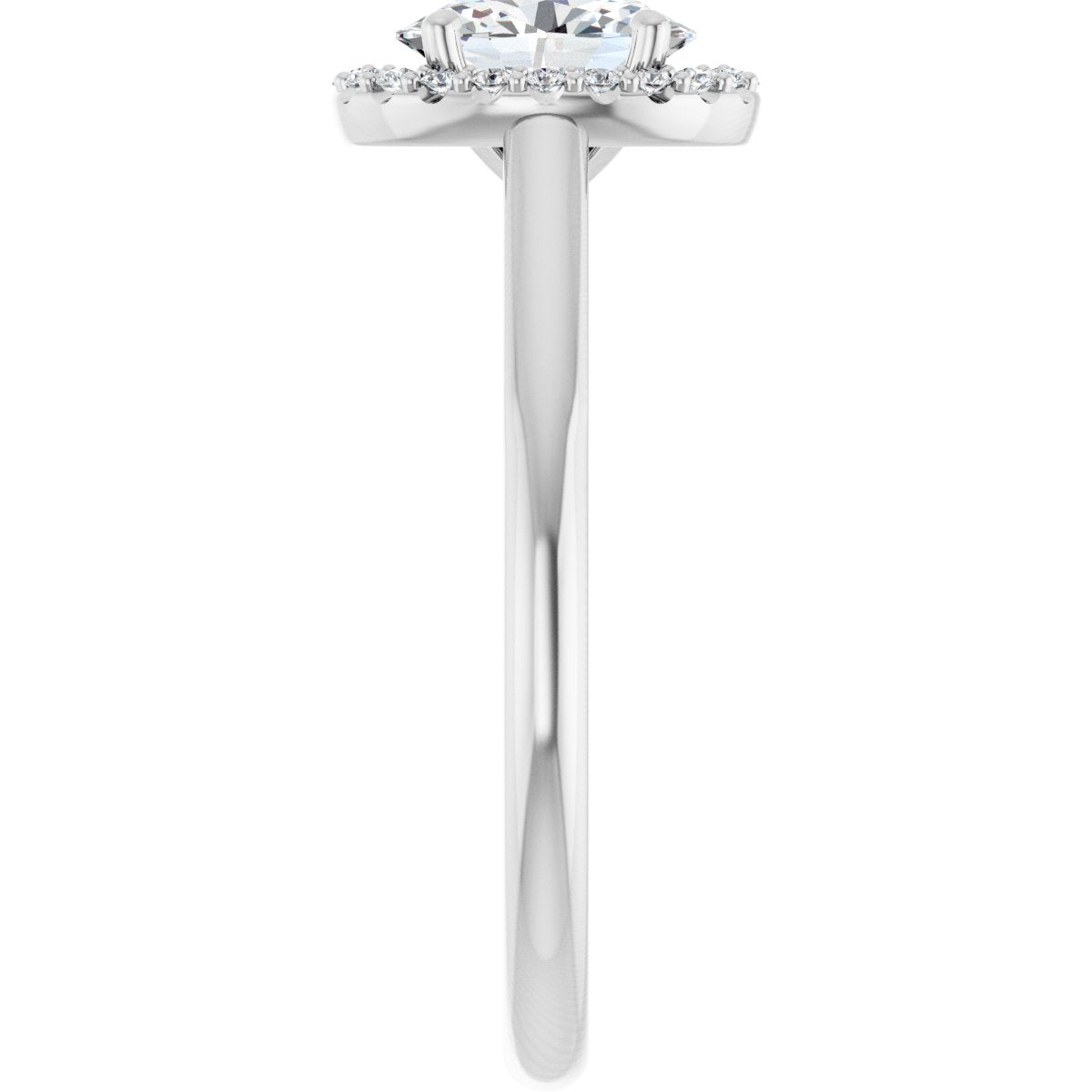 Oval Halo-Style Engagement Ring Semi-Mount - gallery - Series 123082