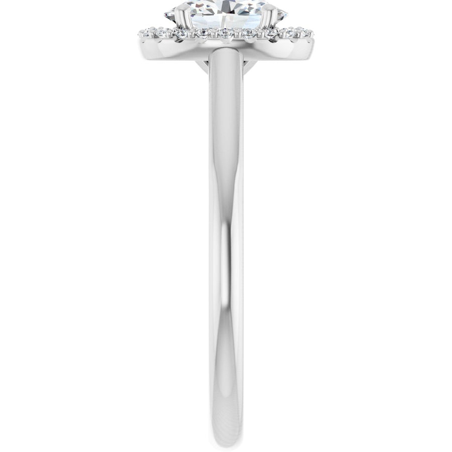 Oval Halo-Style Engagement Ring Semi-Mount - gallery - Series 123082