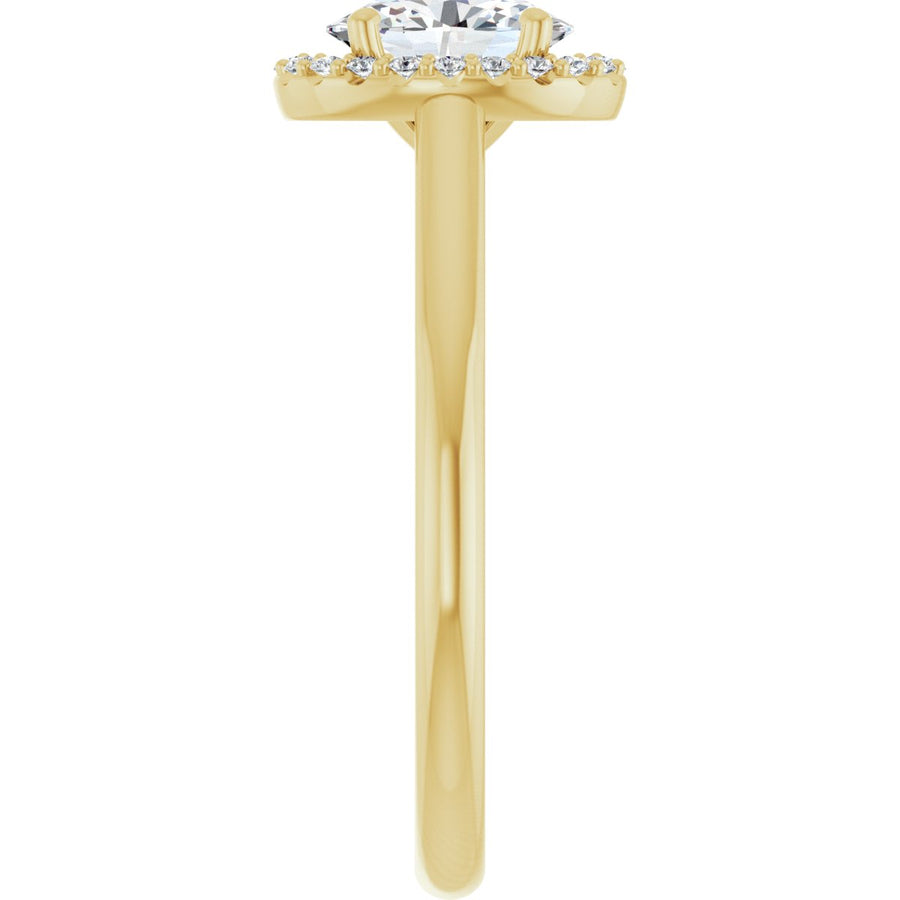 Oval Halo-Style Engagement Ring Semi-Mount - gallery - Series 123082