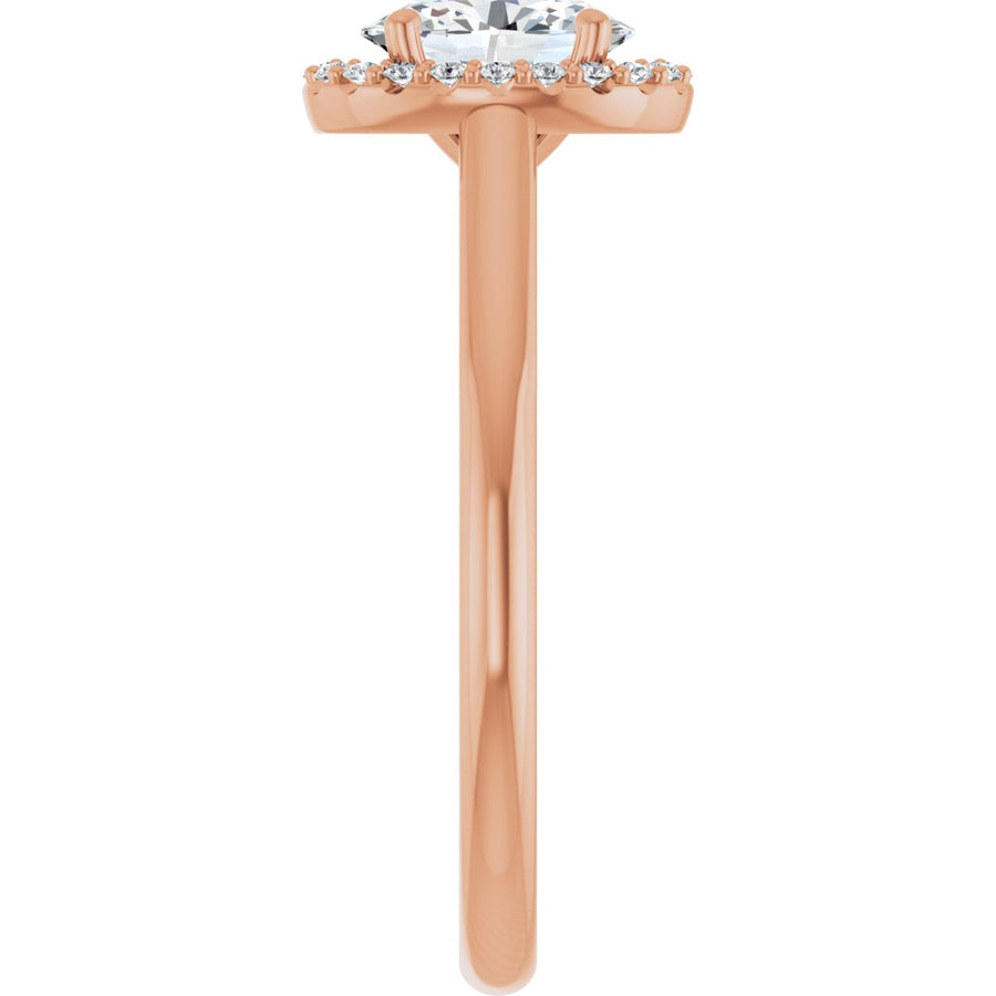 Oval Halo-Style Engagement Ring Semi-Mount - gallery - Series 123082