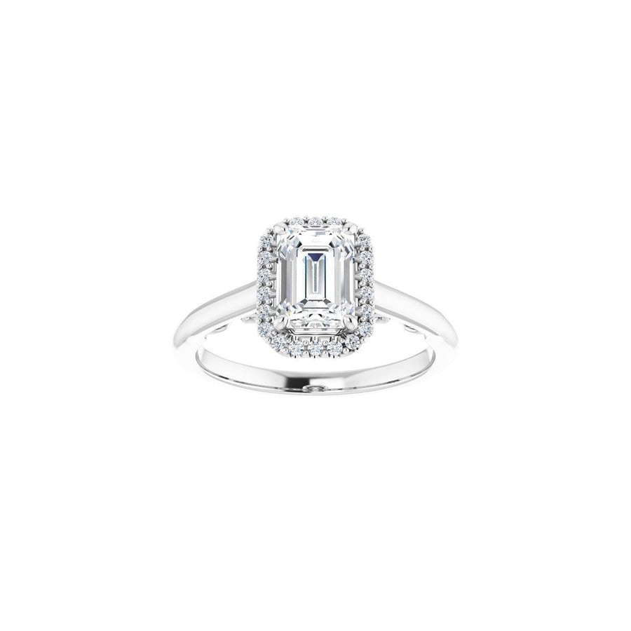 Emerald Halo-Style Engagement Ring Semi-Mount - gallery - Series 123082