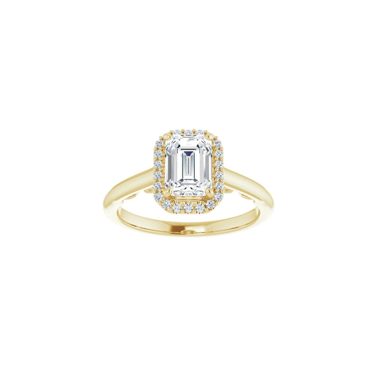 Emerald Halo-Style Engagement Ring Semi-Mount - gallery - Series 123082