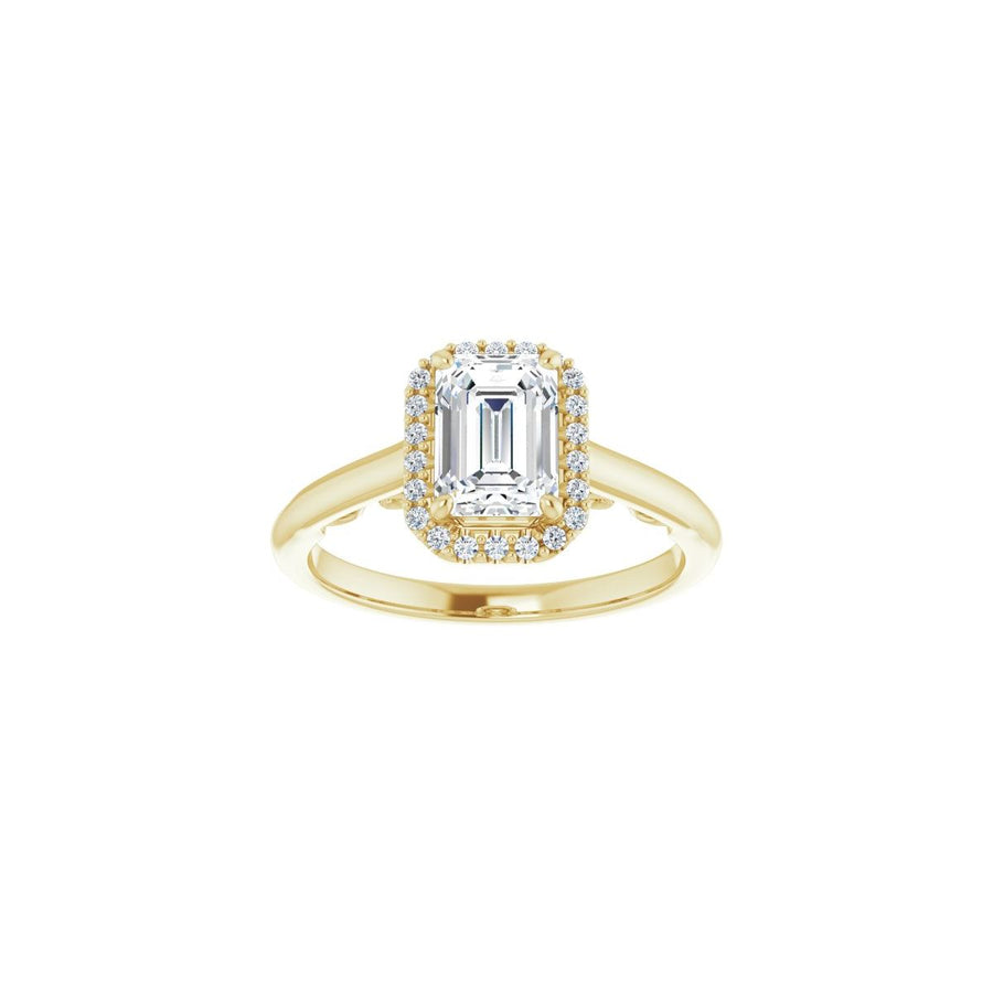 Emerald Halo-Style Engagement Ring Semi-Mount - gallery - Series 123082