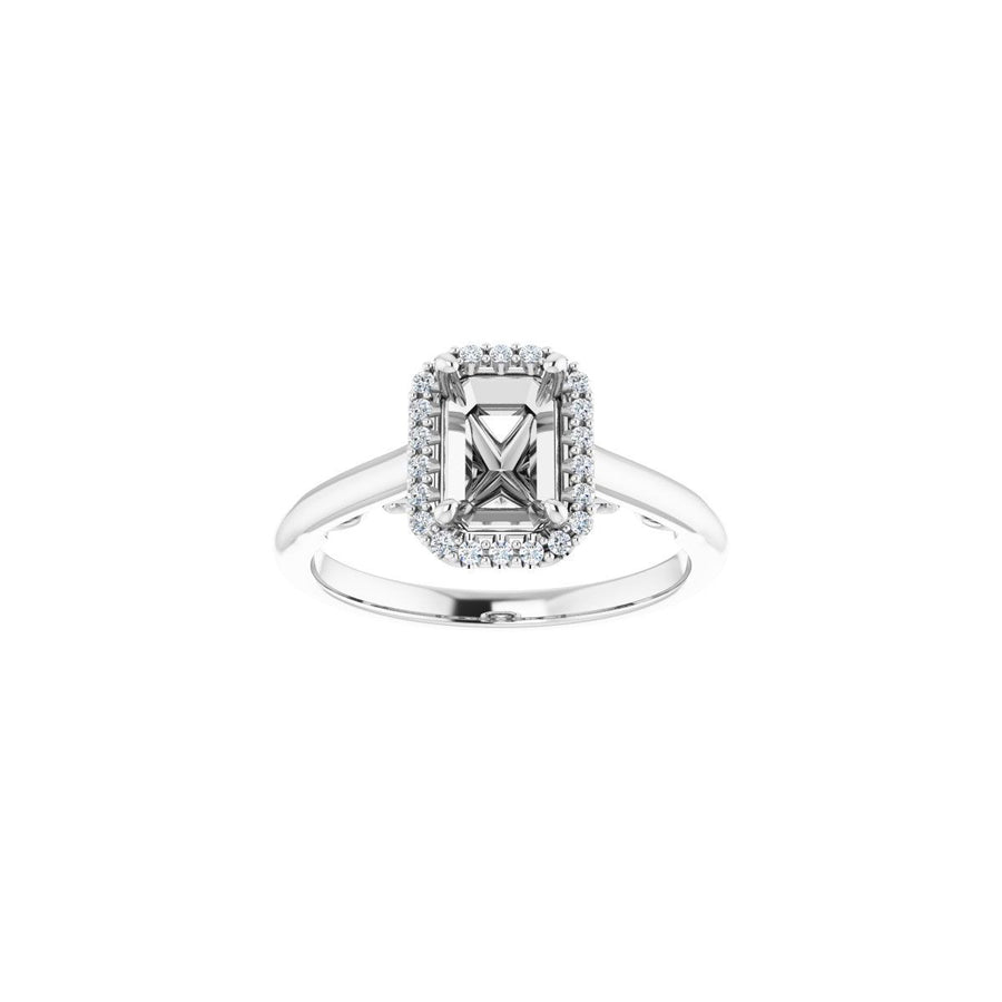 Emerald Halo-Style Engagement Ring Semi-Mount - gallery - Series 123082