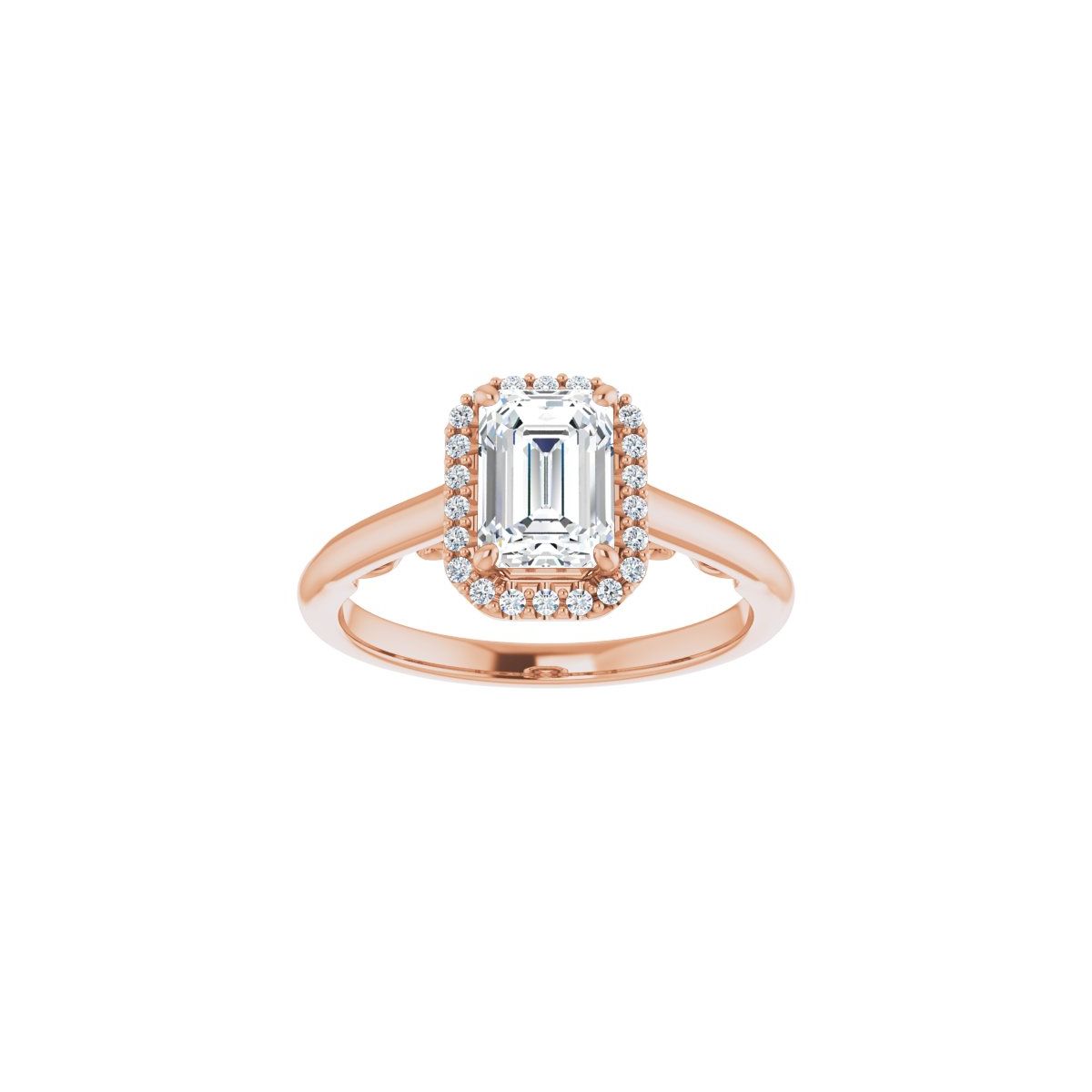 Emerald Halo-Style Engagement Ring Semi-Mount - gallery - Series 123082
