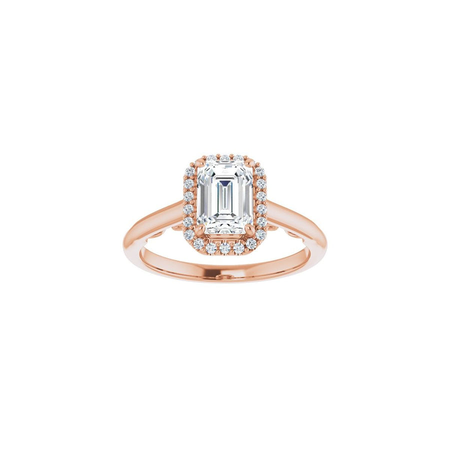Emerald Halo-Style Engagement Ring Semi-Mount - gallery - Series 123082