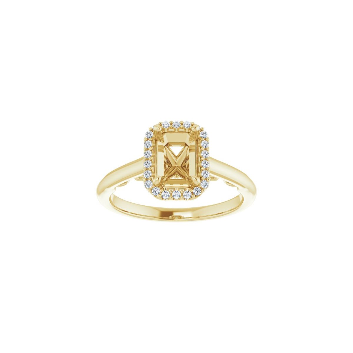 Emerald Halo-Style Engagement Ring Semi-Mount - gallery - Series 123082