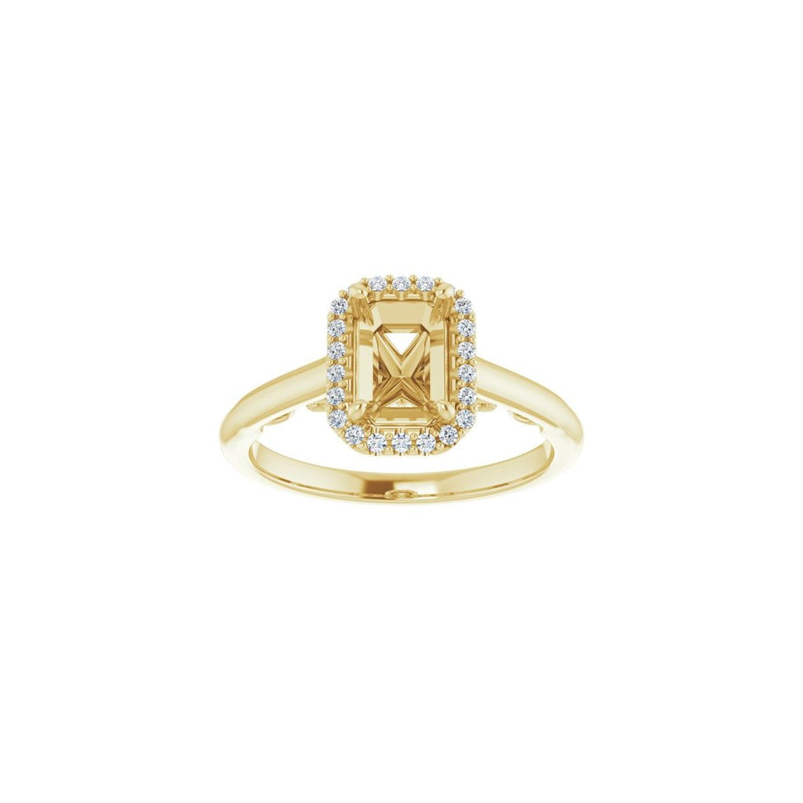 Emerald Halo-Style Engagement Ring Semi-Mount - gallery - Series 123082