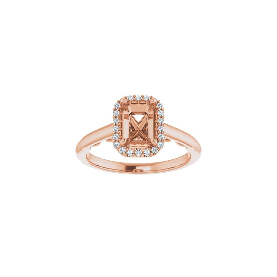 Emerald Halo-Style Engagement Ring Semi-Mount - gallery - Series 123082