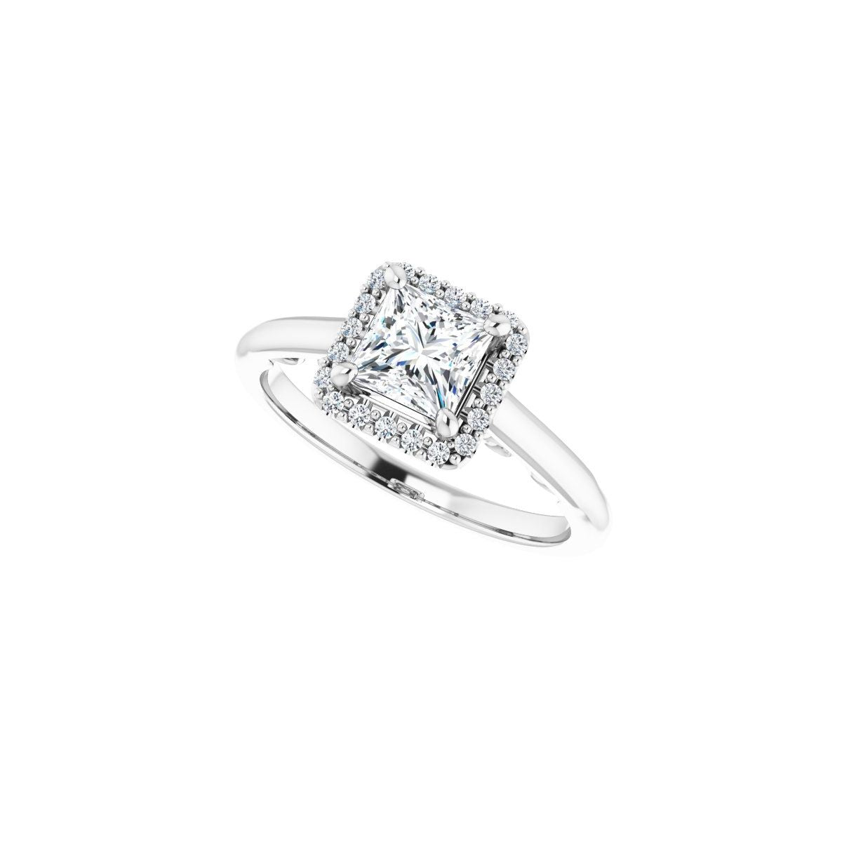 Square Halo-Style Engagement Ring Semi-Mount - gallery - Series 123082