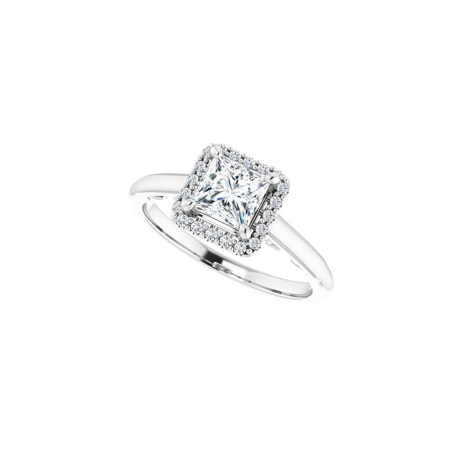Square Halo-Style Engagement Ring Semi-Mount - gallery - Series 123082